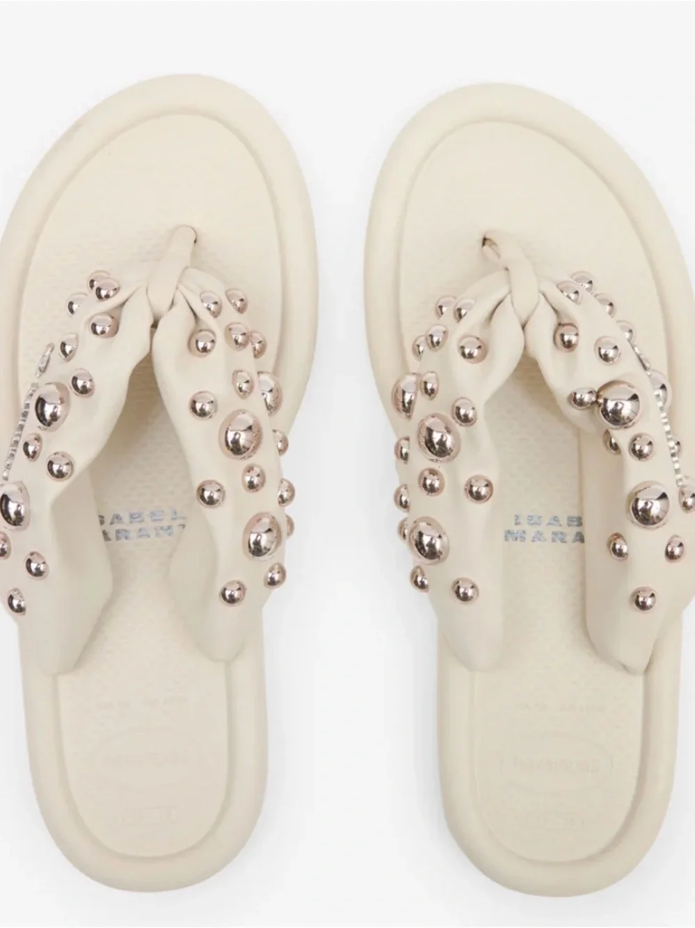 Isabel Marant x Havaianas collaboration  Cream Studded HAVIANA Padded Flip Flops